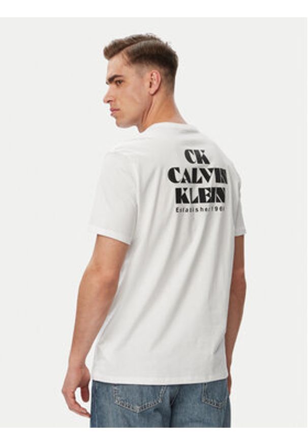 Calvin Klein Jeans T-Shirt Resort Graphic LV04RG802G Biały Regular Fit. Kolor: biały. Materiał: bawełna