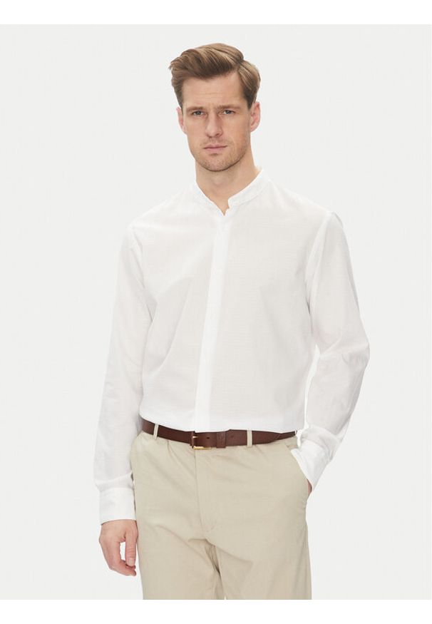 BOSS Koszula H-Joe-Standup-252 50539209 Biały Regular Fit. Kolor: biały. Materiał: bawełna