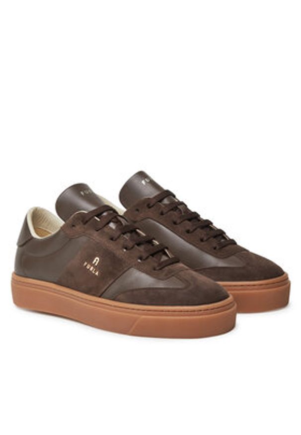 Furla Sneakersy Enjoy Lace-Up YI79ENJ BX3712 PT 2566S Bordowy. Kolor: czerwony. Materiał: skóra