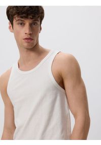 Reserved - Bawełniany tank top - złamana biel. Materiał: bawełna