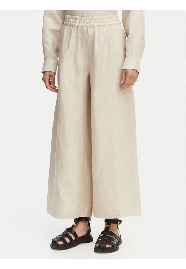 Weekend Max Mara Kuloty Felino 2615131042 Kremowy Relaxed Fit. Kolor: kremowy. Materiał: len