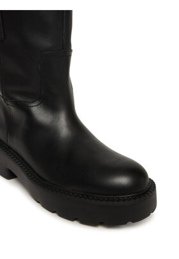 Tommy Jeans Botki Tjw Leather Mid Tubular Boot EN0EN02834 Czarny. Kolor: czarny. Materiał: skóra