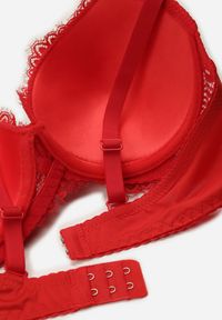 Renee - Czerwony Biustonosz Ozdobiony Romantyczną Koronką z Odpinanymi Ramiączkami Milientia. Kolor: czerwony. Materiał: koronka. Rodzaj stanika: odpinane ramiączka. Wzór: koronka, aplikacja