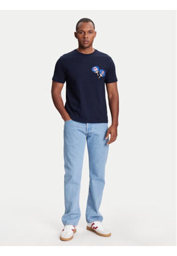 United Colors of Benetton - United Colors Of Benetton T-Shirt 3I1XU1096 Granatowy Regular Fit. Kolor: niebieski. Materiał: bawełna