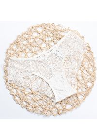 Intica - Koronkowe majtki damskie z delikatnego materiału Taline. Kolor: biały. Materiał: materiał, koronka. Wzór: koronka