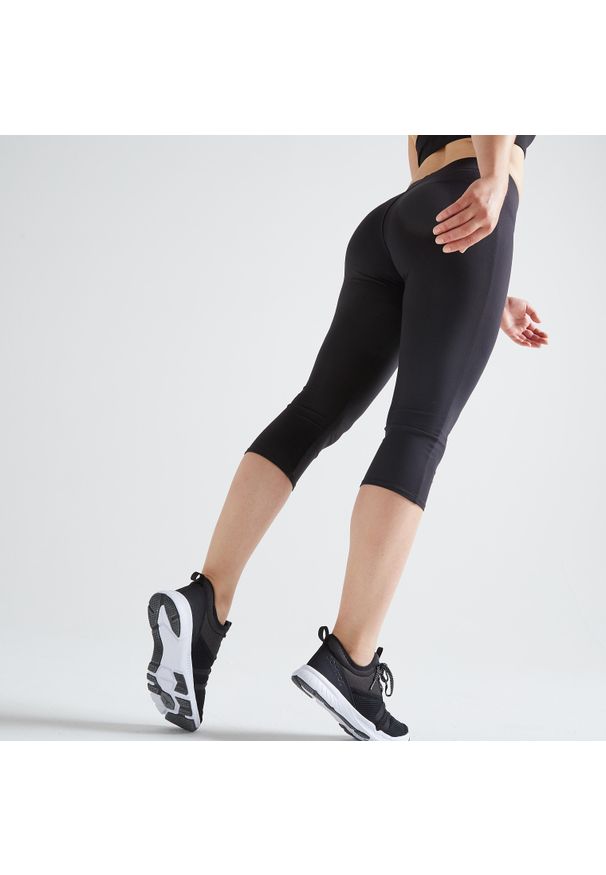 Czarne spodenki do fitnessu DOMYOS