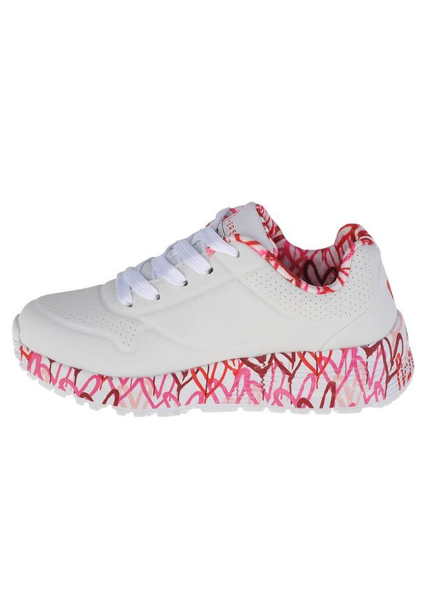 skechers - Buty sportowe Sneakersy dziewczęce, Skechers Uno Lite. Kolor: biały. Materiał: materiał, syntetyk, tkanina. Sport: turystyka piesza