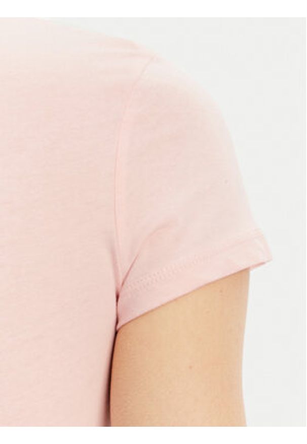 Tommy Jeans T-Shirt DW0DW20459 Różowy Slim Fit. Kolor: różowy. Materiał: bawełna