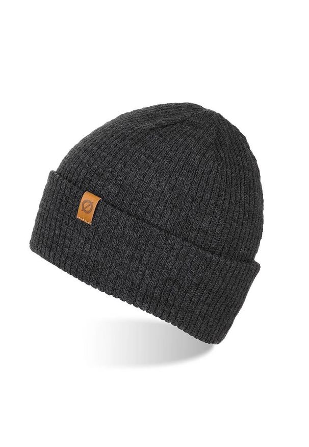 BRODRENE - Czapka męska zimowa beanie ciemnoszara Brodrene CZ10. Kolor: szary. Materiał: materiał. Sezon: zima. Styl: elegancki