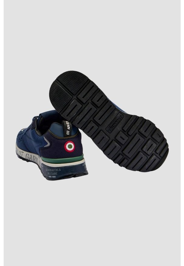Aeronautica Militare - AERONAUTICA MILITARE Granatowe sneakersy męskie, Rozmiar 41. Okazja: na co dzień. Kolor: niebieski. Materiał: materiał