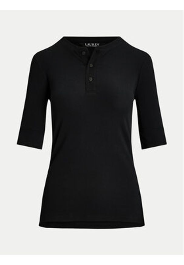 Lauren Ralph Lauren Bluzka 200940439001 Czarny Slim Fit. Kolor: czarny. Materiał: bawełna