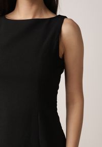 Born2be - Czarna Koktajlowa Sukienka Bez Rękawów z Koronkowym Dołem Moanthia. Okazja: na wesele, na imprezę, na randkę, na ślub cywilny. Kolor: czarny. Materiał: koronka. Długość rękawa: bez rękawów. Styl: wizytowy #4