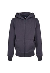 BUILD YOUR BRAND - Bluza Dziecięca Basic Organic Z Pełnym Zamkiem Błyskawicznym. Kolor: niebieski