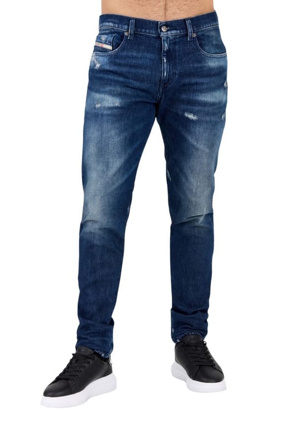 Diesel - DIESEL Niebieskie jeansy męskie 2019 D-STRUKT. Okazja: na co dzień. Kolor: niebieski. Styl: casual