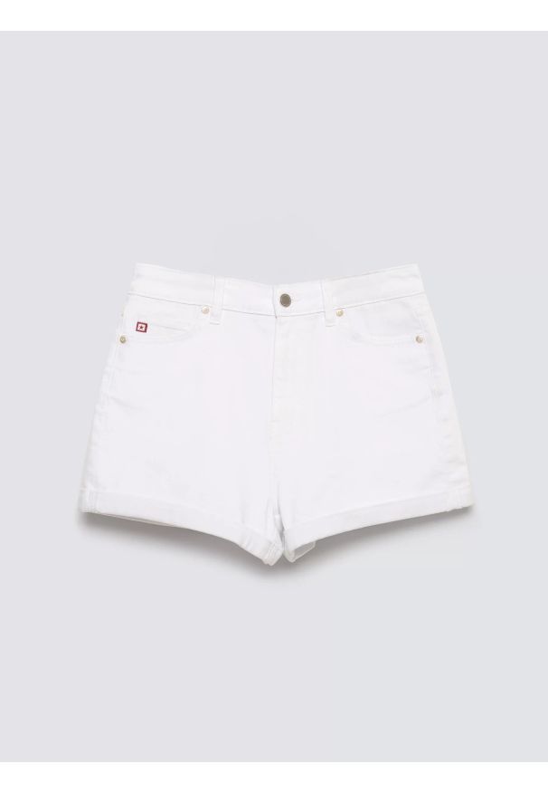 Big-Star - Szorty damskie jeansowe białe Ayako 815. Stan: podwyższony. Kolor: biały. Materiał: jeans. Sezon: lato. Styl: klasyczny