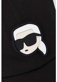 Karl Lagerfeld czapka z daszkiem bawełniana kolor czarny z aplikacją. Kolor: czarny. Materiał: bawełna. Wzór: aplikacja #4