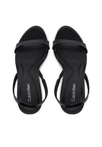 Calvin Klein Sandały Heel D'Orsay Sandal 70 - Brush L HW0HW02265 Czarny. Kolor: czarny. Materiał: skóra