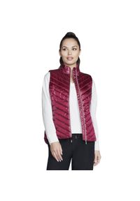 skechers - Kamizelka turystyczna damska GO Shield Shine Vest. Kolor: różowy. Materiał: poliester