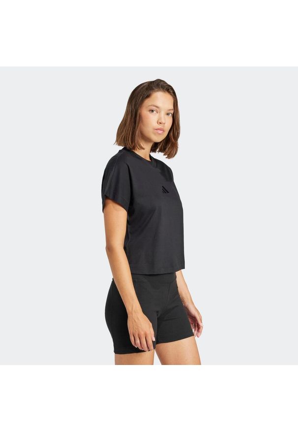 Adidas - Koszulka ADIDAS ALL SZN. Kolor: czarny. Materiał: bawełna, włókno, jersey. Wzór: haft