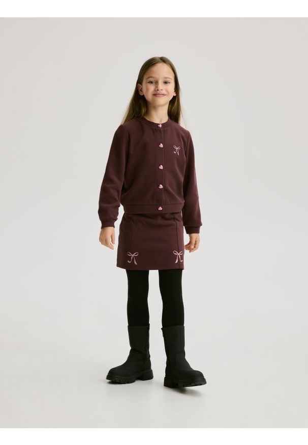 Reserved - Dzianinowy komplet - ciemnobrązowy. Kolor: brązowy. Materiał: dzianina