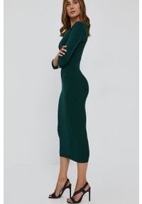 TwinSet - Twinset - Sukienka. Kolor: zielony. Materiał: dzianina. Wzór: gładki. Typ sukienki: dopasowane #3