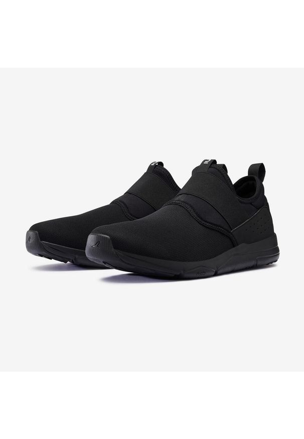 Decathlon - Buty do chodzenia męskie Newfeel PW 160 Slip-On. Zapięcie: bez zapięcia. Kolor: czarny, biały, brązowy, wielokolorowy. Materiał: materiał, kauczuk, tkanina. Sport: turystyka piesza