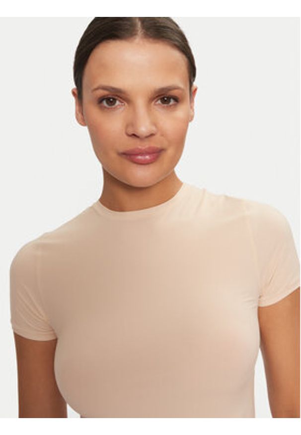 Dorina T-Shirt Noa FXTO0015MI116 Beżowy Slim Fit. Kolor: beżowy. Materiał: syntetyk