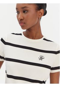 TOMMY HILFIGER - Tommy Hilfiger T-Shirt Script WW0WW47809 Beżowy Regular Fit. Kolor: beżowy. Materiał: bawełna #2