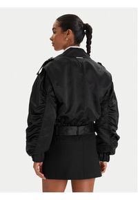 Karl Lagerfeld - KARL LAGERFELD Kurtka bomber B1W14002 Czarny Regular Fit. Typ kołnierza: dekolt w karo. Kolor: czarny. Materiał: syntetyk #4