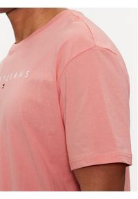 Tommy Jeans T-Shirt Linear Logo DM0DM17993 Różowy Regular Fit. Kolor: różowy. Materiał: bawełna #5