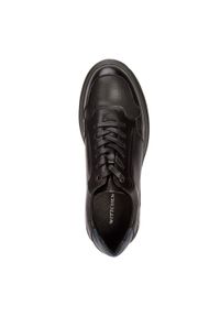 Wittchen - Męskie sneakersy skórzane z poduszką powietrzną czarne. Nosek buta: okrągły. Kolor: czarny. Materiał: skóra. Obcas: na koturnie #10
