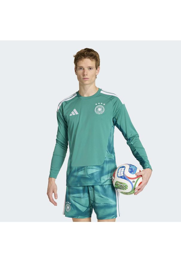 Adidas - Koszulka podstawowa Niemcy 26 Goalkeeper Long Sleeve. Kolor: zielony. Materiał: materiał. Długość rękawa: długi rękaw. Sport: piłka nożna