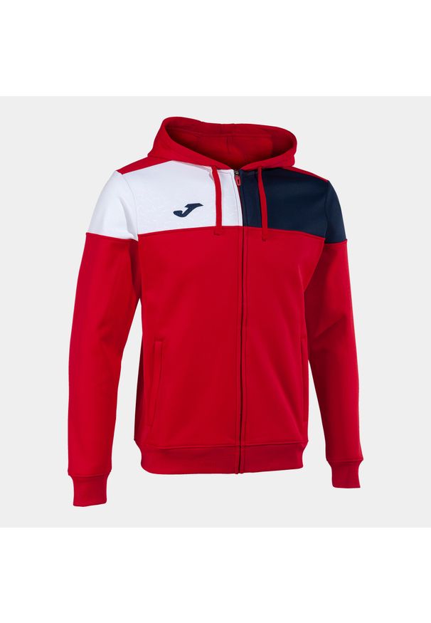 Bluza dresowa z kapturem Joma Crew V. Typ kołnierza: kaptur. Kolor: wielokolorowy, niebieski, biały, czerwony. Materiał: dresówka. Sport: piłka nożna, fitness