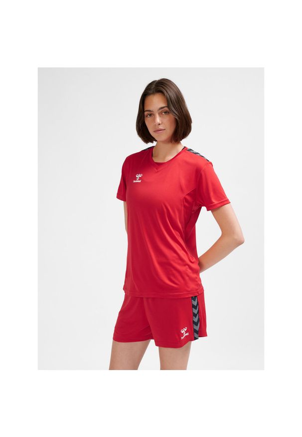 Damski jersey Hummel Authentic Pl. Kolor: czerwony, różowy, wielokolorowy. Materiał: jersey. Sport: piłka nożna