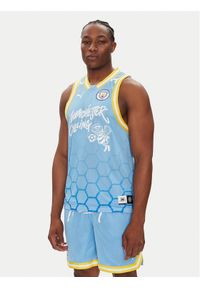 Puma Tank top Hoops Manchester City 631693 Błękitny Regular Fit. Kolor: niebieski. Materiał: syntetyk