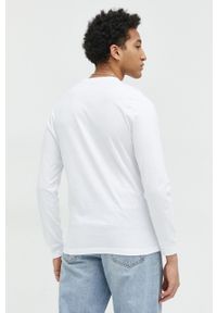 Hollister Co. longsleeve bawełniany kolor biały wzorzysty. Kolor: biały. Materiał: bawełna. Długość rękawa: długi rękaw #4