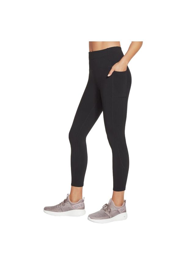 skechers - Spodnie treningowe damskie Skechers GO Walk High. Kolor: czarny, wielokolorowy. Materiał: nylon. Sport: fitness