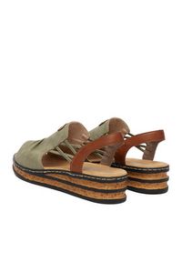 Rieker Sandały CEO-62962-52 Zielony. Kolor: zielony. Materiał: skóra #7