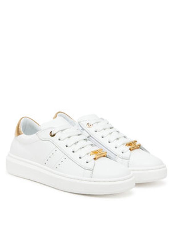 Elisabetta Franchi Sneakersy F4-A9E-0034 Biały. Kolor: biały. Materiał: skóra