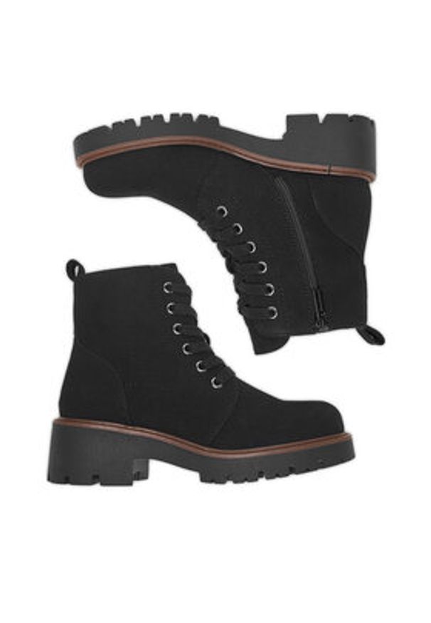 Clara Barson Trzewiki CEO-WS6381-02 Czarny. Kolor: czarny. Materiał: materiał