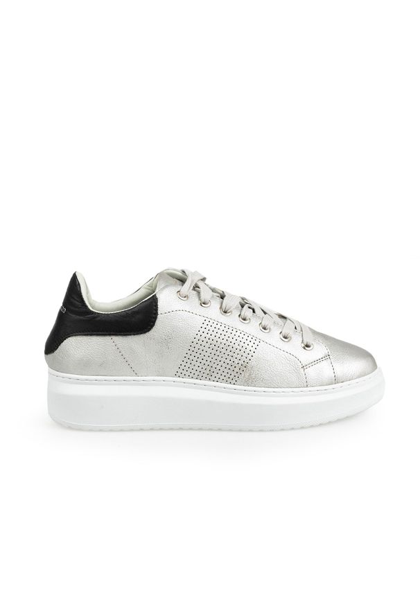 Baldinini Sneakersy | DE0410T10LA | Kobieta | Srebrny. Kolor: srebrny. Materiał: skóra. Wzór: aplikacja, nadruk