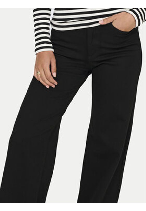 only - ONLY Jeansy Madison 15301338 Czarny Wide Leg. Kolor: czarny