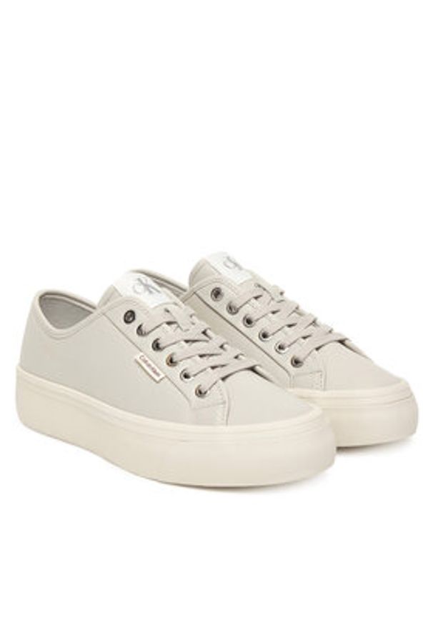 Calvin Klein Sneakersy Vulc Flatf Lace Up Lth YW0YW01932 Szary. Kolor: szary. Materiał: skóra