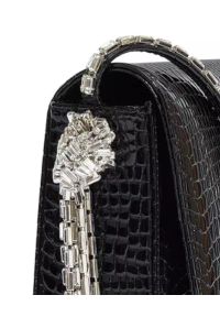 ALEXANDRE VAUTHIER - Czarna torebka z kryształami Emmanuelle. Kolor: czarny. Materiał: jedwab, wiskoza #4
