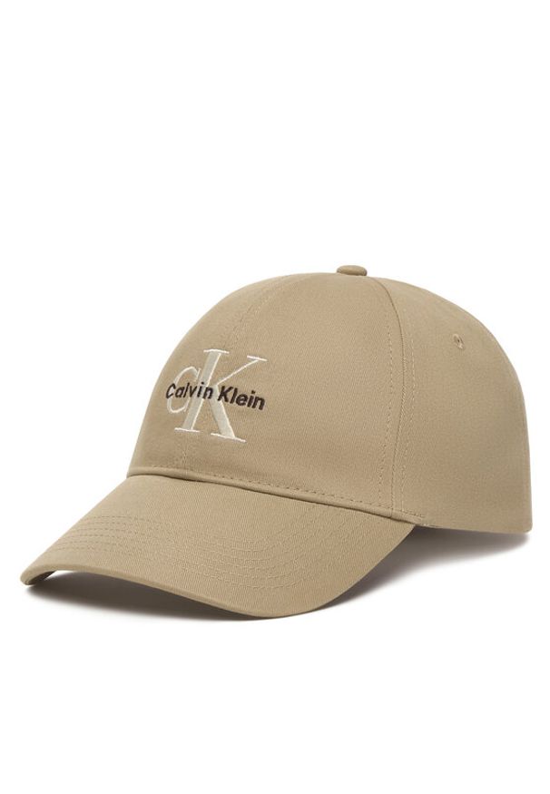 Calvin Klein Czapka z daszkiem Monologo Embroidery Baseball Cap LV04G5004G Beżowy. Kolor: beżowy. Materiał: bawełna