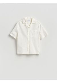 Reserved - Koszula comfort fit z dodatkiem lnu - biały. Kolor: biały. Materiał: len #1