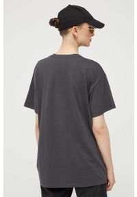 Hollister Co. t-shirt bawełniany kolor szary. Kolor: szary. Materiał: bawełna. Wzór: nadruk. Styl: klasyczny #2