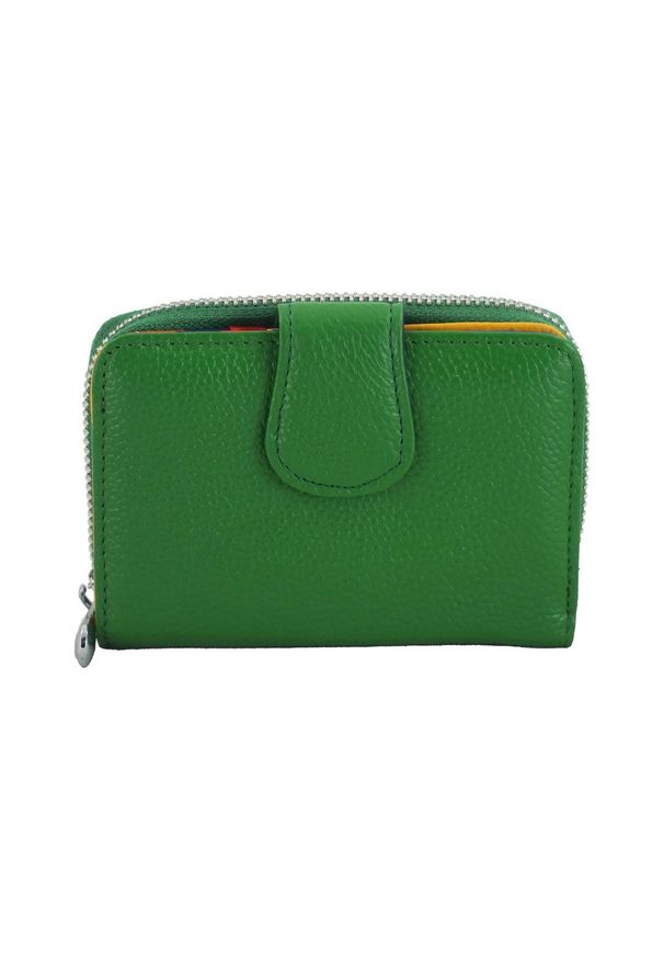 Barberini's - Portfel skórzany BARBERINI'S zielony D-115-38. Kolor: zielony. Materiał: skóra. Wzór: kolorowy