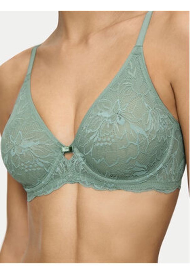 Triumph Biustonosz z fiszbiną Amourette Charm 10214458 Zielony. Kolor: zielony. Materiał: syntetyk