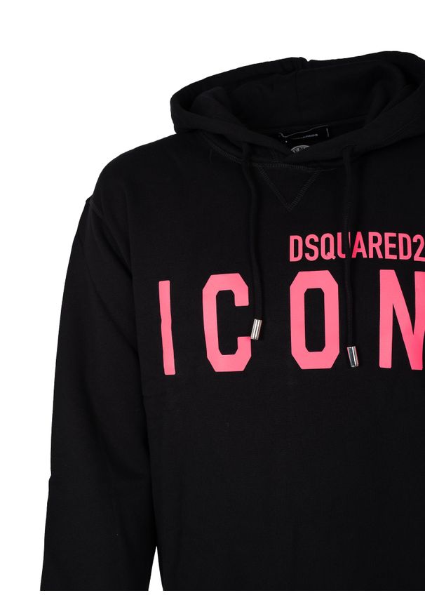 DSQUARED2 - Dsquared2 Bluza "Icon Hoodie" | S79GU0102 S25516 | Mężczyzna | Czarny. Okazja: na co dzień. Typ kołnierza: kaptur. Kolor: czarny. Materiał: bawełna. Wzór: nadruk. Styl: casual, sportowy